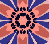 red and blue floral pattern