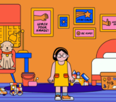 illustrated kids room